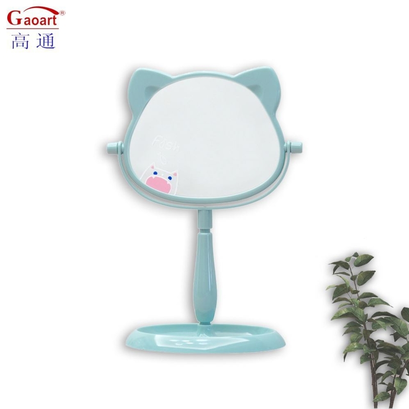 Design à la mode miroir en plastique et en verre bureau debout miroir maquillage pour les voyages