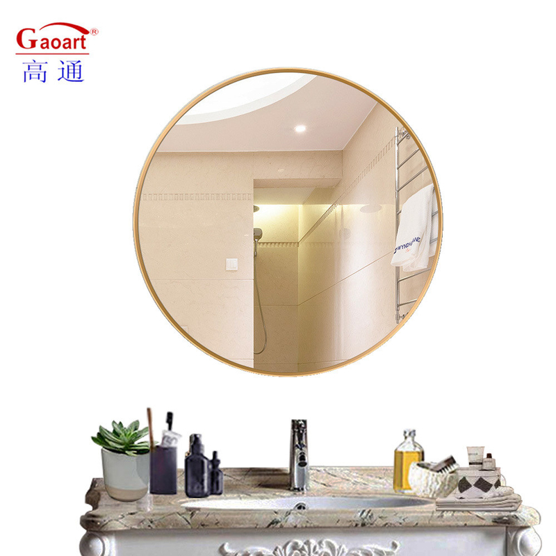 Miroir rond décoratif de salle de bains avec douche de feuille incassable pleine longueur de verre