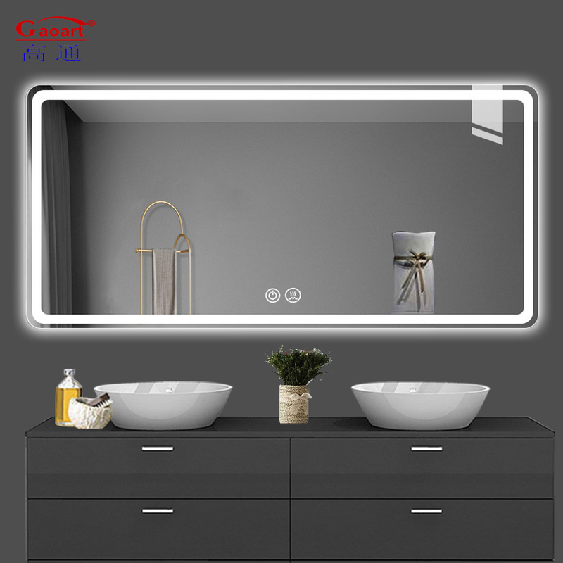 Rétroviseur personnalisé Miroir suspendu à la paroi avec LED Miroir en verre