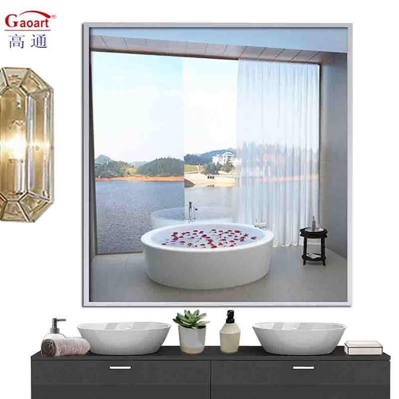 Décoration de variété Muro en métal noir plancher debout en aluminium miroir autocollant en aluminium pour salle de bain