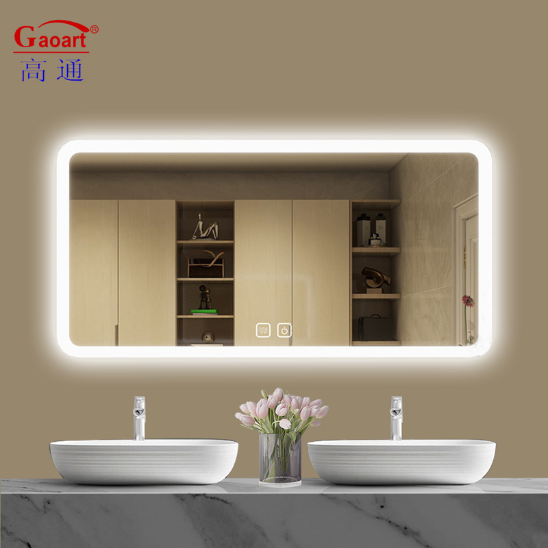 Grand miroir LED noir de chambre à coucher pour la décoration de salle de bain de taille complète dans le produit hôtelier