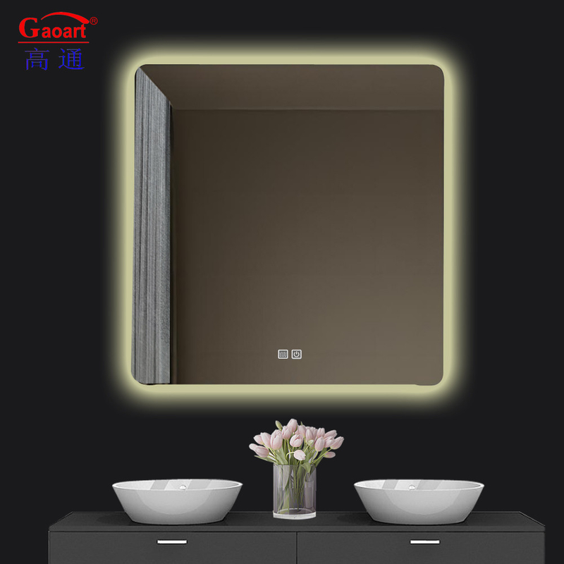 Taille personnalisée LED Touch Bevelled Smart Fitness Miroir rétroéclairé de salle de bain pour le maquillage de salon