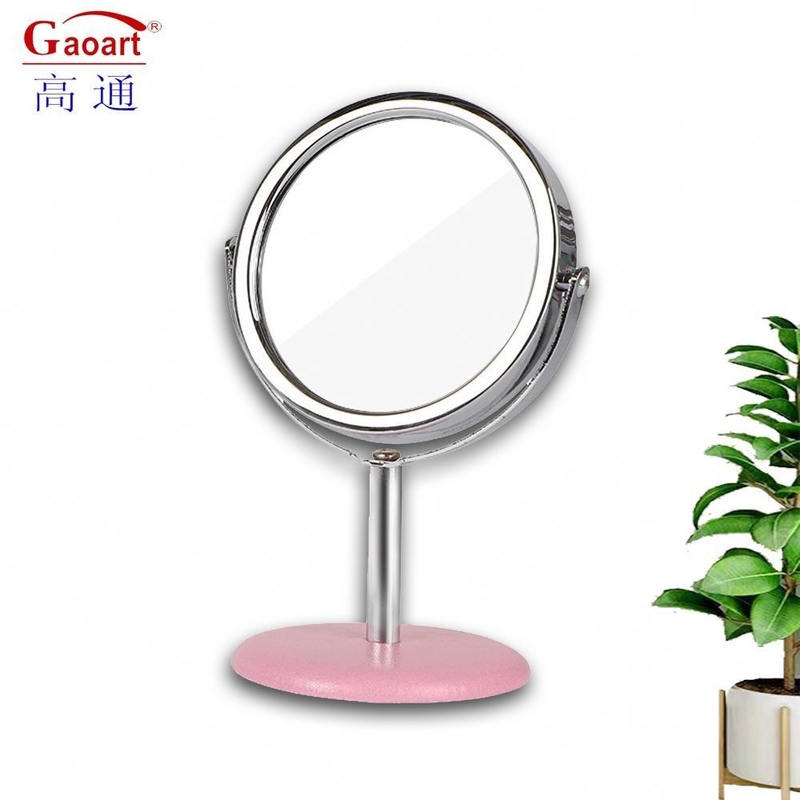 Petit miroir de décoration de maison portable à poche ronde cosmétique avec emballage personnalisé et logo