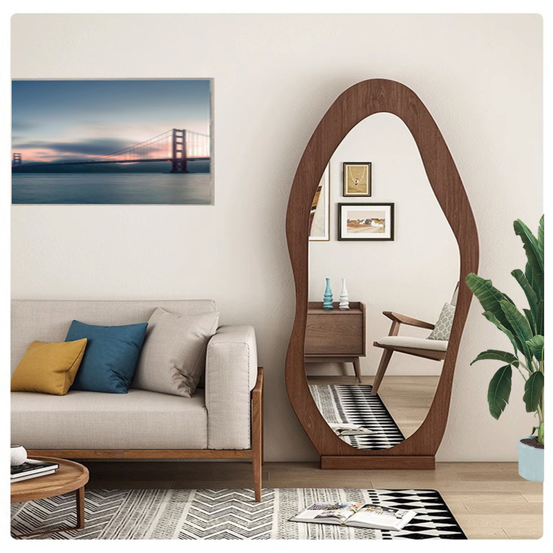 Style de design contemporain Rétroviseur en bois encadré pour la décoration de maison moderne rustique