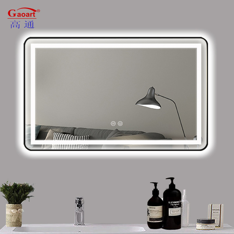 Rétroviseur miroir de salle de bain LED étanche Smart Fitness écran tactile bévillé Décoration murale
