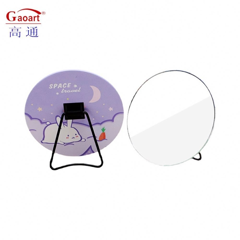 Rétroviseur portable en forme de cœur en forme de vanité mini personnalisé avec poche réglable