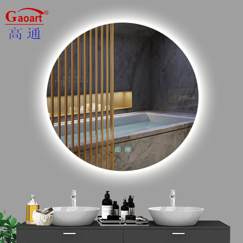 Design moderne miroir en verre rétroéclairé salle de bain Smart LED écran tactile miroir de maquillage