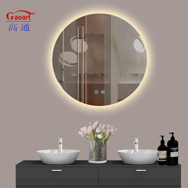 Miroir argenté autorisé Smart Light Ronde miroir LED pour la décoration de chambre et salle de bain