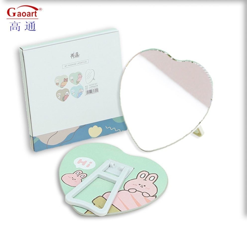 Logo supplémentaire Oui Design Mini Poche en forme de cœur Vanité Maquillage Espejo Miroir pour les filles
