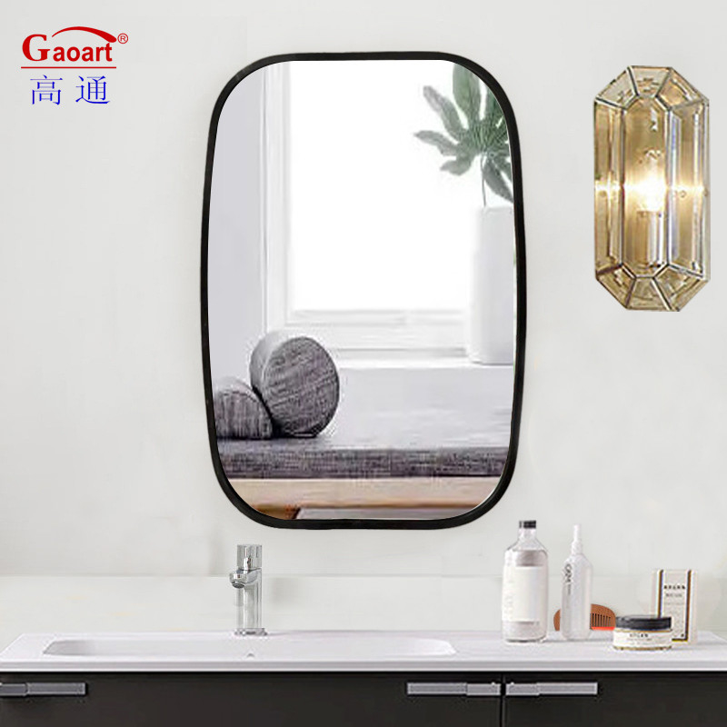 Miroir murale pour salle de bains décoratif antique ventre rond autocollant vintage cadre en plastique