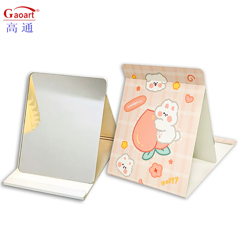 Tous les jours mode pliable en forme de cœur maquillage de voyage vanité avec petit miroir de logo