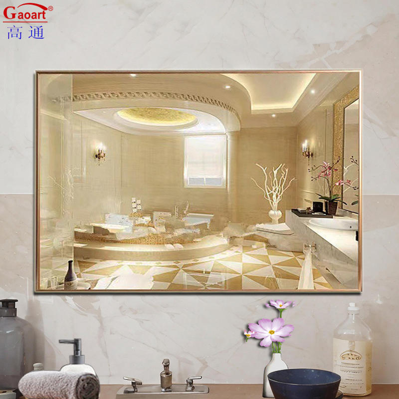 Petit mur doré grand or vanité décor encadré cadre métallique miroir pour toujours jour