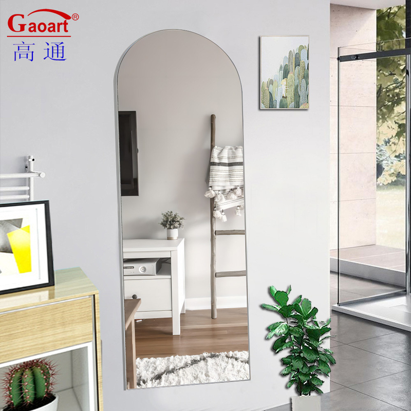 Tous les jours en acier inoxydable rose noir aluminium encadré arc d'or miroir murale taille personnalisée