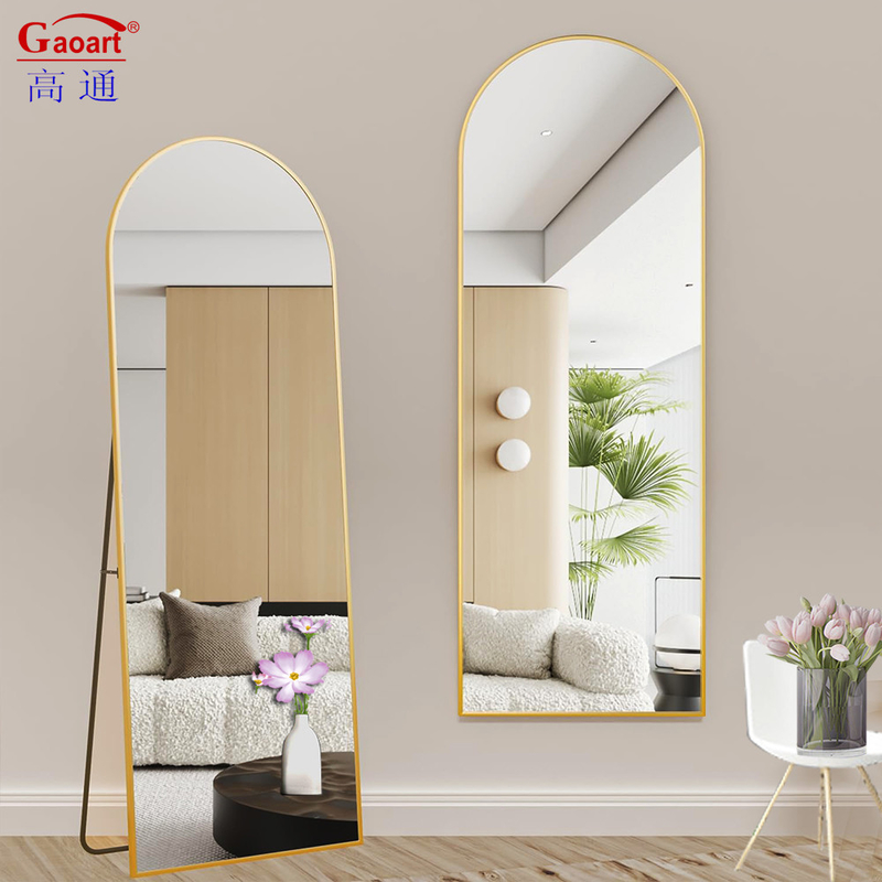 Miroir murale à cadre blanc longueur du sol Miroir de bain métallique pour la décoration intérieure