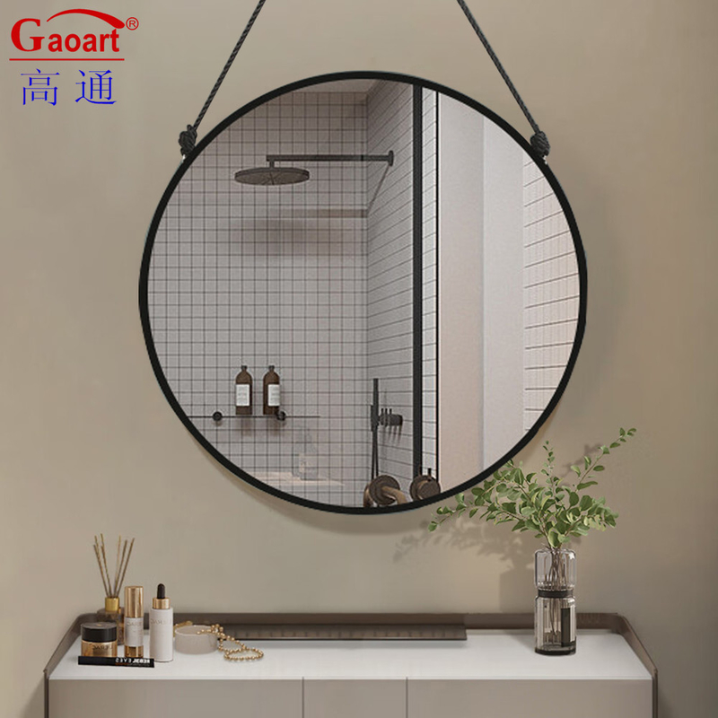 Décoration de maison ronde miroir à cadre en plastique pour salle de bain décoratif style ancien vintage