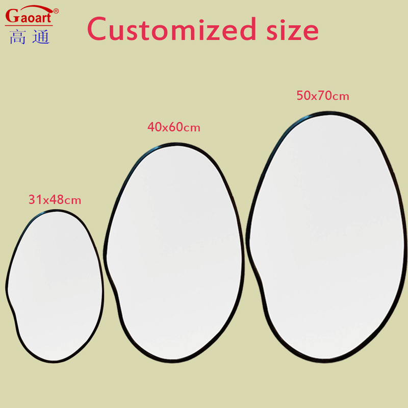 Nordic Silver Design Miroir en verre incassable en style ovale avec taille personnalisée