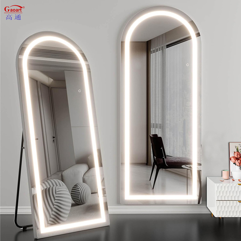 écologique anti-brouillard miroir argenté sous licence miroir maquillage de table avec éclairage LED
